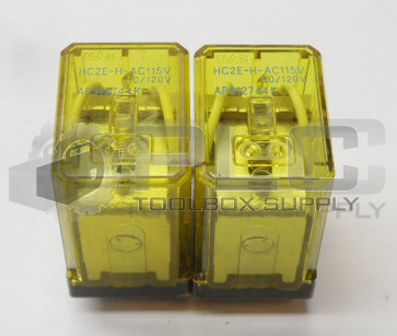 LOT OF 2 NEW  MATSUSHITA ELECTRIC HC2E-H-AC115V RELAY 110/120V AP312744K