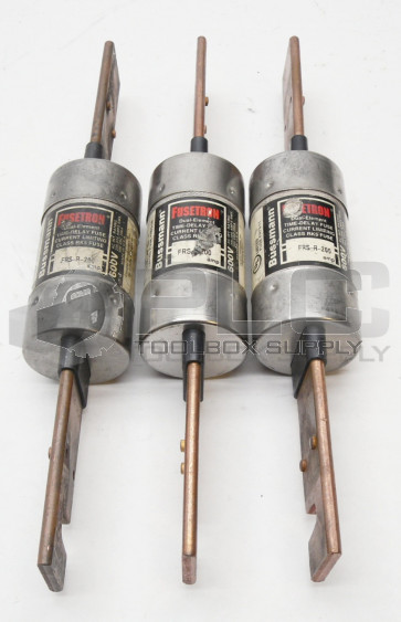 LOT OF 3 FUSETRON FRS-R-200 FUSE 600V 200A **NEWER VERSION**
