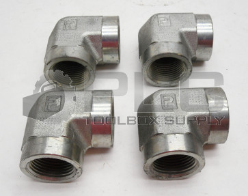 NEW LOT OF 4 PARKER FEMALE M0614 1 1/8" ID ELBOW FITTING