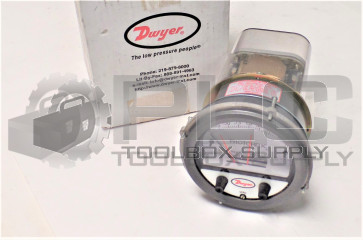 NEW DWYER 3002 25 PSIG 0-2 INCHES OF WATER PHOTOHELIC PRESSURE SWITCH GAUGE