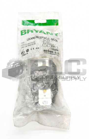 NEW BRYANT 71630FR 30 AMP 480V 3-POLE TWIST LOCK RECEPTACLE