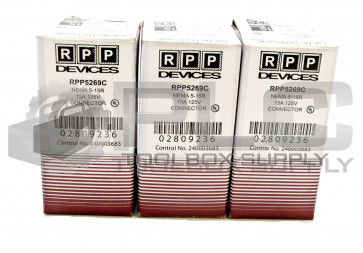 LOT OF 3 NEW RPP DEVICES RPP5269C STRAIGHT BLADE CONNECTOR 3 WIRE 15AMP 125VAC
