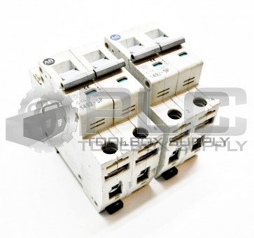 LOT OF 2 ALLEN BRADLEY 1492-SP2C160 CIRCUIT BREAKER 16AMP 2POLE 415VAC SER C