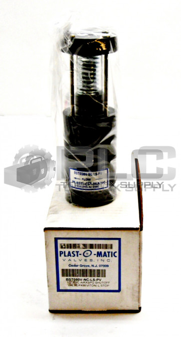 NEW PLAST-O-MATIC BST050V-NC-LS-PV SHUT OFF VALVE 1/2" PVC AIRXSPG