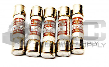 NEW LOT OF 5 BUSSMANN LIMITRON KTK-30 FUSE 30AMP 600V FAST ACTING
