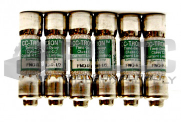 LOT OF 6 NEW BUSS FUSES FNQ-R-1/2 FUSE TIME DELAY CLASS-CC 1/2AMP 600VAC