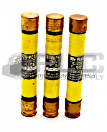 NEW LOT OF 3 BUSSMANN LPS-RK-20SP LOW PEAK DUAL ELEMENT TIME DELAY FUSE 