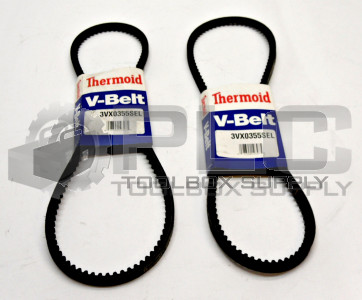 LOT OF 2 NEW THERMOID 3VX-355 V BELTS 3VX0355SEL