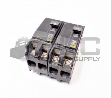 LOT OF 2 SQUARE D QO2100 CIRCUIT BREAKER 100 AMP 2 POLE 240 VOLT