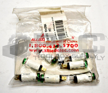 LOT OF 8 NEW LEECRAFT 32R-2112T INDICATOR LIGHT GREEN 125V TAB TERMINAL 32R2112T