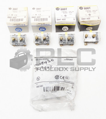 LOT OF 5 NEW ALLEN BRADLEY 800T-XD2 SER D CONTACT SHALLOW BLOCK