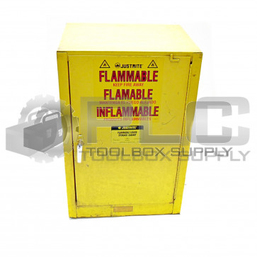 JUSTRITE FLAMMABLE LIQUID STORAGE CABINET H 35" X L 23" X W 18" 12 GAL
