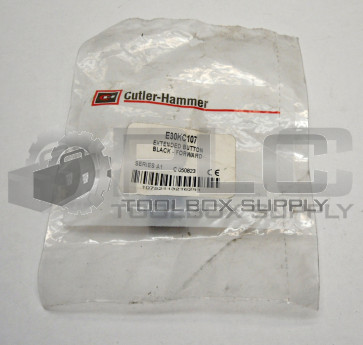 NEW EATON CUTLER HAMMER E30KC107 EXTENDED BUTTON BLACK FORWARD