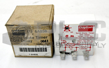 NEW DAYTON 6A858 TIMER DELAY RELAY SOLID STATE OFF 3-60SEC 120V