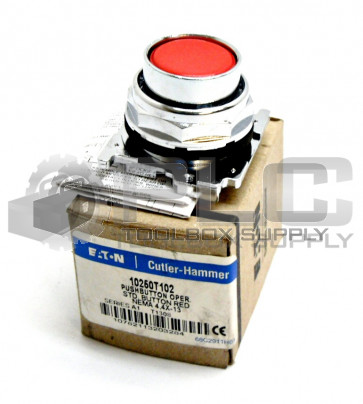 NEW EATON CUTLER HAMMER 10250T102 PUSHBUTTON OPERATOR MOMENTARY FLUSH 30MM RED