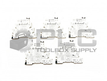 LOT OF 5 ALLEN BRADLEY 700-HLS1Z24 Ser. TERMINAL BLOCK w/ 700-TBR24 RELAY