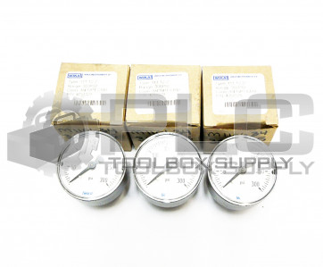 LOT OF 3 NEW WIKA 4253329 PRESSURE GAUGE TYPE 111.12 2" 300PSI 1/4" NPT CBM 