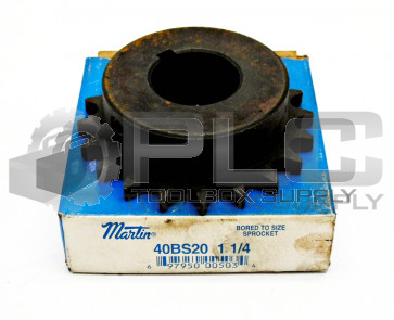 NEW MARTIN 40BS20 1-1/4 SPROCKET 1-1/4 INCH BORE  40BS20114