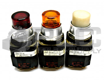 LOT OF 3 ALLEN BRADLEY 800T-PT16 SER.T RED WHITE AMBER PUSH BUTTON 