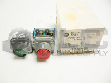 NEW ALLEN BRADLEY 800T-FB16AV  /T PUSH BUTTON GREEN AND RED 