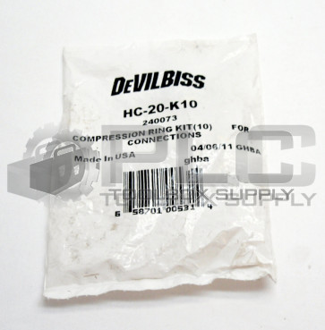 NEW BAG OF 10 DEVILBISS HC-20-K10 COMPRESSION RING HC20K10