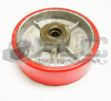 NEW POLYURETHANE ON CAST IRON WHEEL 8X2.5 ORANGE 