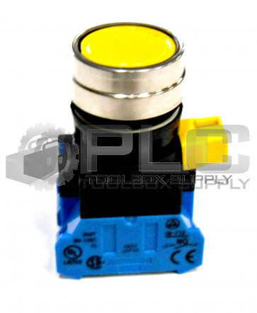 IDEC HW4B-M1F20-Y 22MM PUSHBUTTON YELLOW HW4BM1F20Y