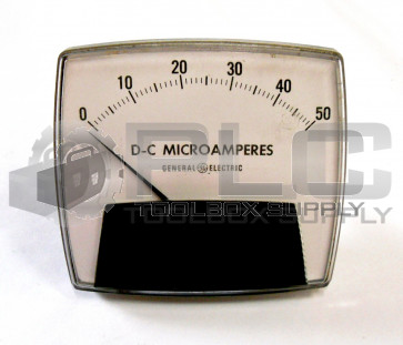 GENERAL ELECTRIC 50-171111-CYCY1 MICROAMPERES PANEL METER 0-50 TYPE DO-92