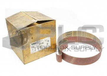 BOX OF 25 NEW VSM KK711X 36 GRIT 3" X 136" ALUMINIUM OXIDE SANDING BELT