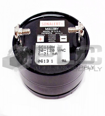 NEW MALLORY SONALERT SC110H ALARM TRANSDUCER 4.5KHZ 80DBA 120V