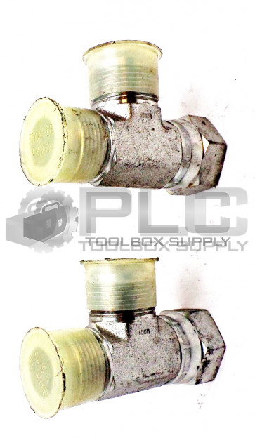LOT OF 2 PARKER SWIVEL COUPLER TEE SMA-16 -1-5/"16X1-5/16" FEMALE ADAPT TO MALE