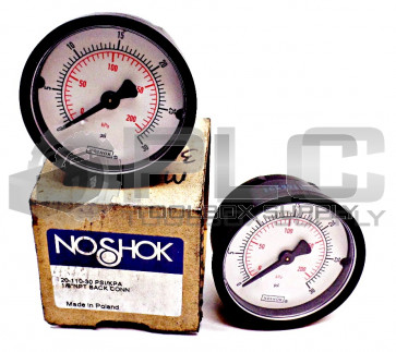 LOT OF 2 NEW NOSHOK 20-110-30-PSI/KPA PRESSURE GAUGE 2" CASE 1/4" NPT CONNECTOR