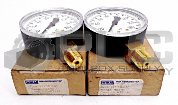LOT OF 2 NEW WIKA 4253141 COMMERCIAL GAUGES TYPE 111.10 -160 PSI- SIZE 2.5"