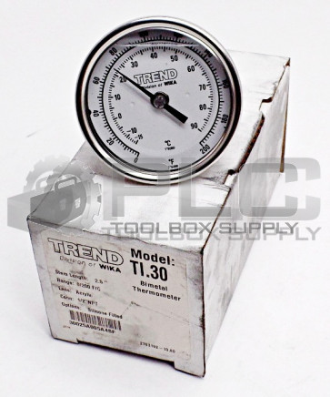 NEW WIKA 30025A005A4SF BI-METAL THERMOMETER TI.30 0/200 °F/°C ACRYLIC 1/2"NPT