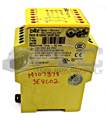 PILZ PNOZ-16-120VAC-24VDC-2NO SAFETY RELAY 120VAC/24VDC PNOZ16120VAC24VDC2NO