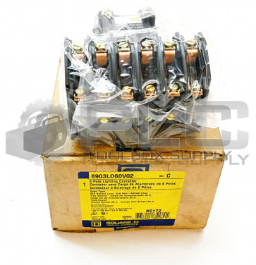 NEW SQUARE D 8903LO60V02 LIGHTING CONTACTOR 6 POLE 