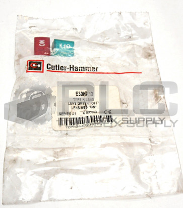 NEW SEALED CUTLER-HAMMER E30KK13 TYPE K LENS GREEN  "OFF" RED "ON"