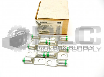 NEW BOX OF 10 3M  30028  COPPER COMPRESSION LUGS 3/8 GREEN 1 AWG 