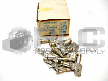 NEW BOX OF 15 3M 30022 COPPER COMPRESSION LUGS 1/4