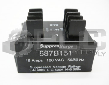 NEW SUPPRESSURGE 587B151 AC POWERLINE PROTECTOR 15AMP 120VAC 