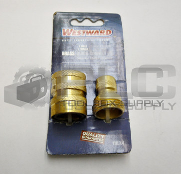NEW WESTWARD 1HLX4 BRASS QUICK CONNECTOR 1 MALE 1 FEMALE 