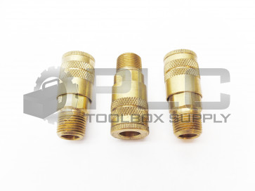 LOT OF 3 NEW PARKER B22E 3/8" IN 5/8" THREAD MALE BRASS COUPLER BODY