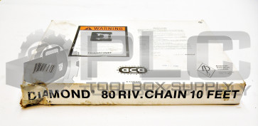NEW DIAMOND CHAIN X-1334-010 CHAIN 80 RIVETED ROLLER 10FT