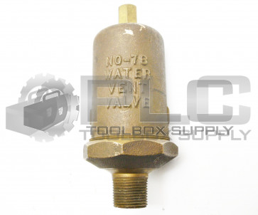 HOFFMAN NO-78 WATER VENT VALVE #78 HOT WATER VENT 3/4"