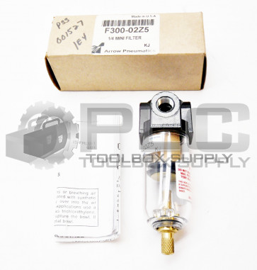 NEW ARROW PNEUMATICS F300-02Z5 REGULATOR FILTER 
