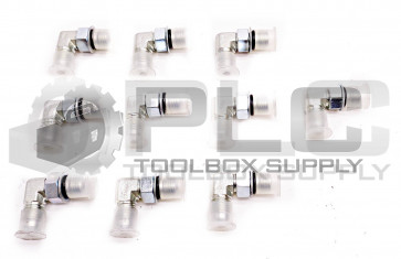 LOT OF 10 NEW BRENNEN 6801-06-04-NWO-FG 7/16" MALE 7/16" TAPERED 90° ELBOW