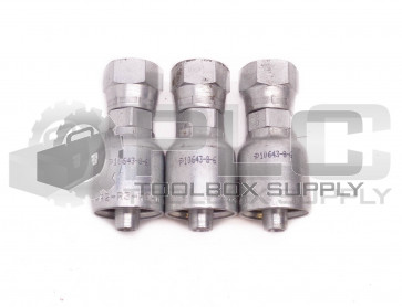 LOT OF 3 NEW PARKER 10643-8-6 HOSE FITTING 3/8" HOSE X 3/4" FEMALE JIC SWIVEL