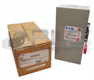 NEW EATON CUTLER HAMMER DH362FGK /B HEAVY DUTY SAFETY SWITCH 60A 600V 3P TYPE 1 