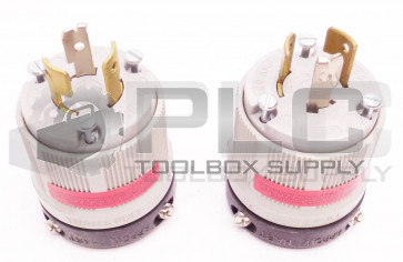 LOT OF 2 NEW HUBBELL 9965C TWIST LOCK PLUG 20A 3 POLE 3 WIRE 125/250V
