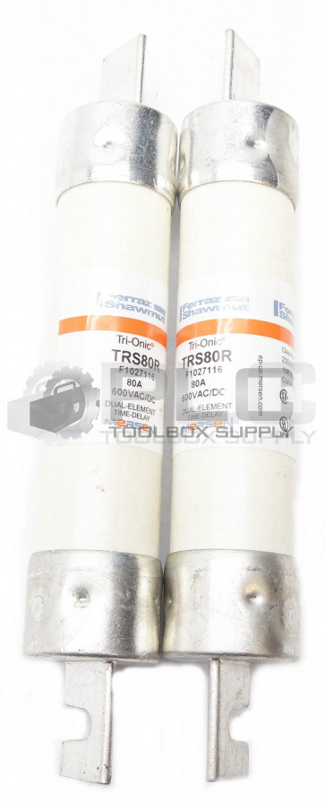 LOT OF 2 NEW FERRAZ SHAWMUT TRS80R DUAL ELEMENT TIME DELAY FUSE
